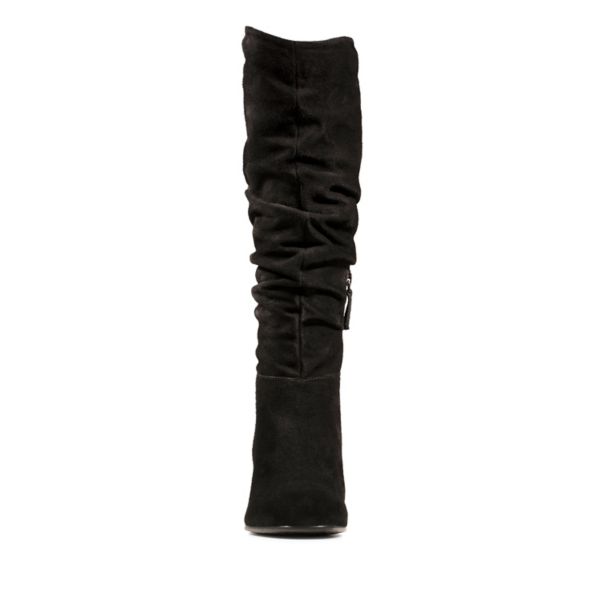 Clarks Womens Sheer Slouch Knee High Boots Black | UK-3571682